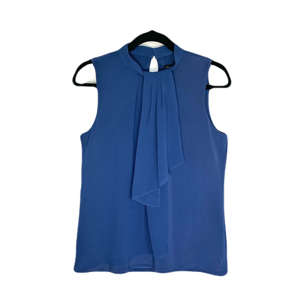 White House Black Market Sleeveless Blouse with Scarf Effect Small